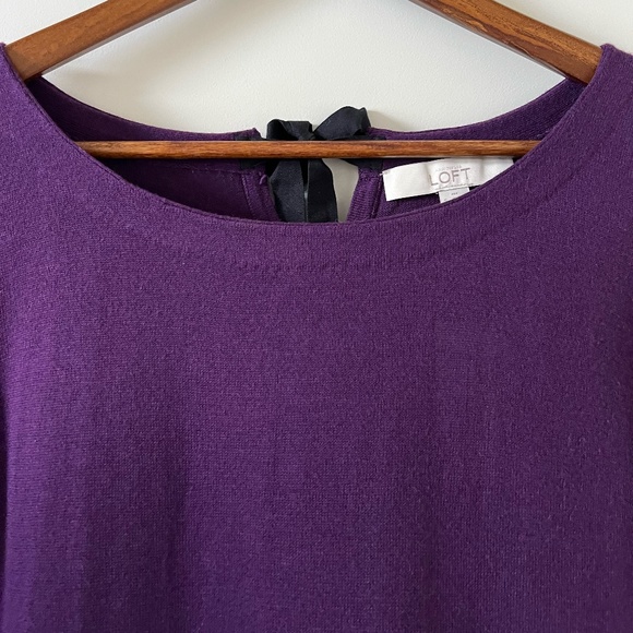 Ann Taylor LOFT Wool Blend Plum Purple Front Pocket Sweater Size S - Picture 5 of 12